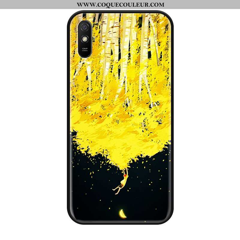 Housse Xiaomi Redmi 9a Mode Jaune Vintage, Étui Xiaomi Redmi 9a Protection Téléphone Portable