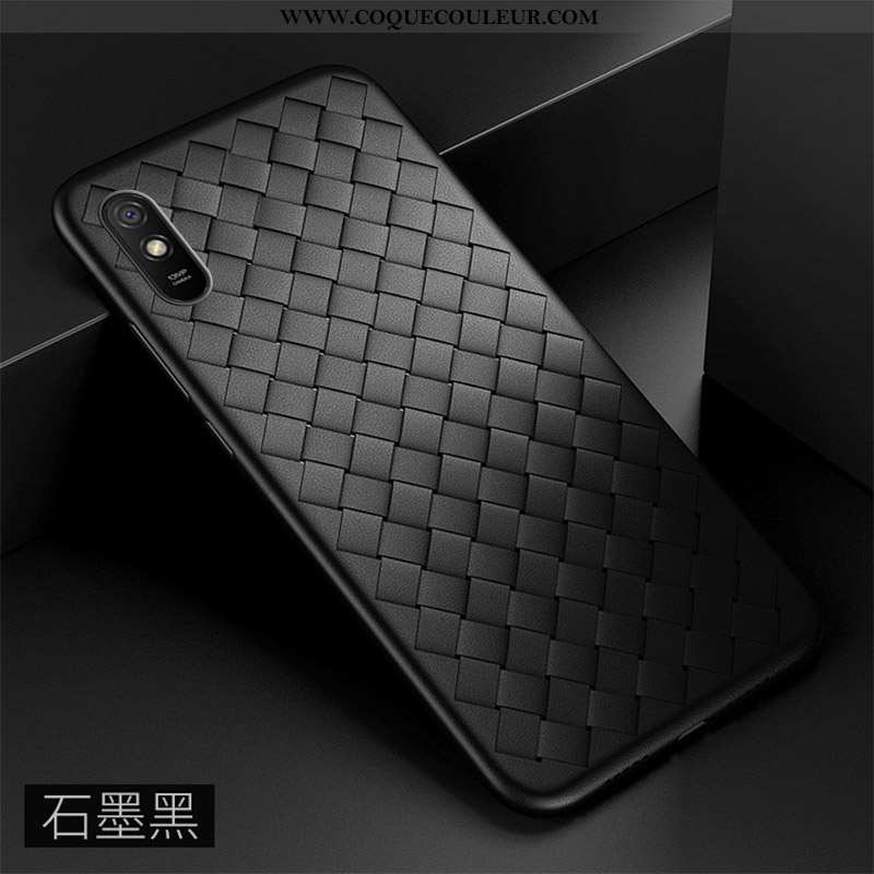 Coque Xiaomi Redmi 9a Silicone Tissage Téléphone Portable, Housse Xiaomi Redmi 9a Protection Net Rou