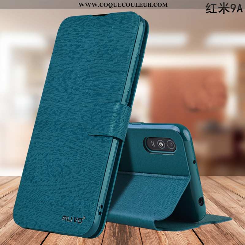 Coque Xiaomi Redmi 9a Protection Téléphone Portable Fluide Doux, Housse Xiaomi Redmi 9a Cuir Rouge