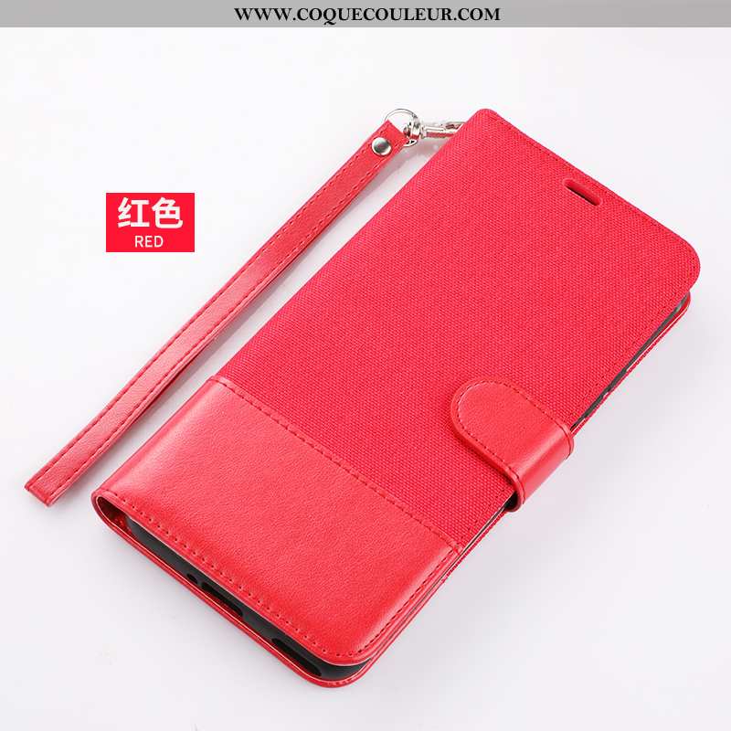 Housse Xiaomi Redmi 9a Portefeuille Protection Étui, Étui Xiaomi Redmi 9a Cuir Incassable Rouge