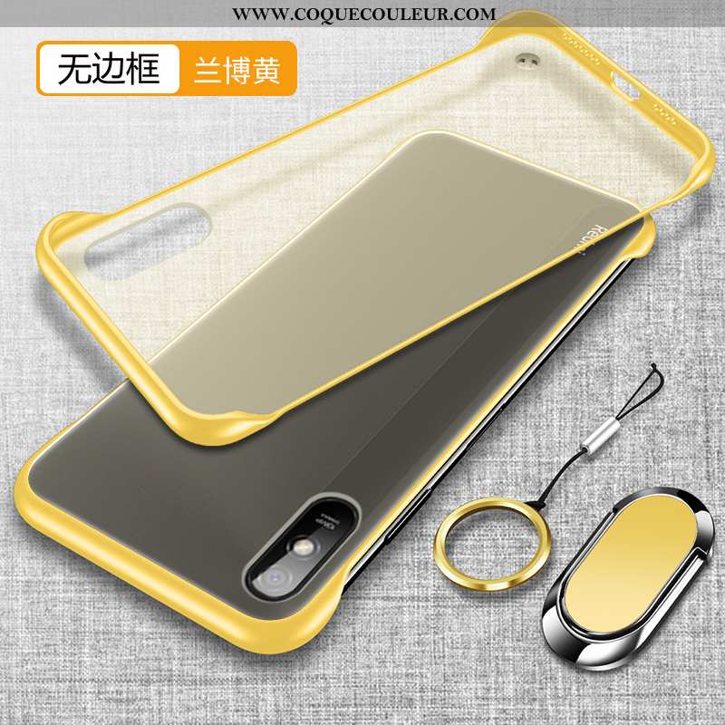 Housse Xiaomi Redmi 9a Silicone Légère Simple, Étui Xiaomi Redmi 9a Protection Délavé En Daim Jaune