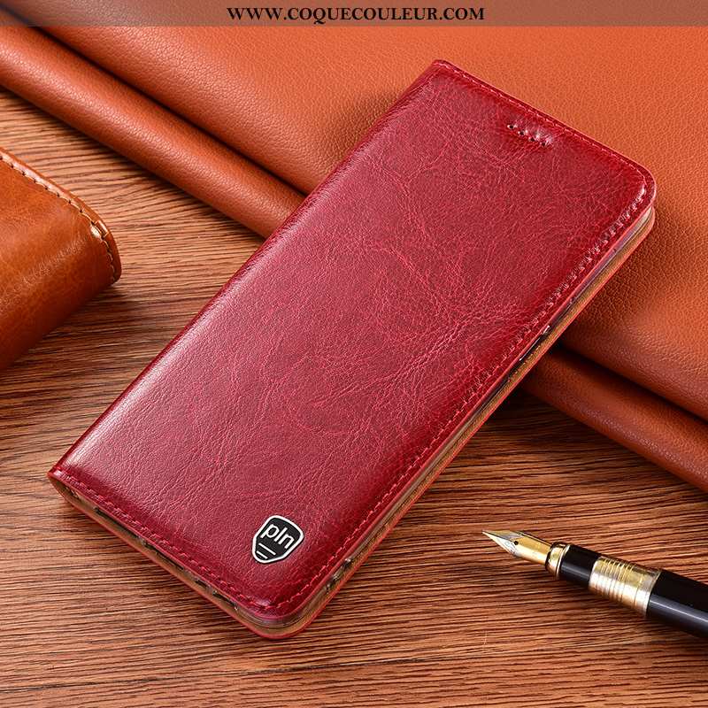 Coque Xiaomi Redmi 9a Protection Rose Rouge, Housse Xiaomi Redmi 9a Cuir Véritable Incassable