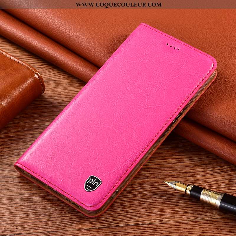 Coque Xiaomi Redmi 9a Protection Rose Rouge, Housse Xiaomi Redmi 9a Cuir Véritable Incassable