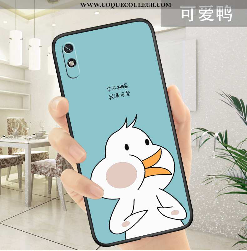 Étui Xiaomi Redmi 9a Charmant Blanc Rouge, Coque Xiaomi Redmi 9a Fluide Doux Dessin Animé Blanche