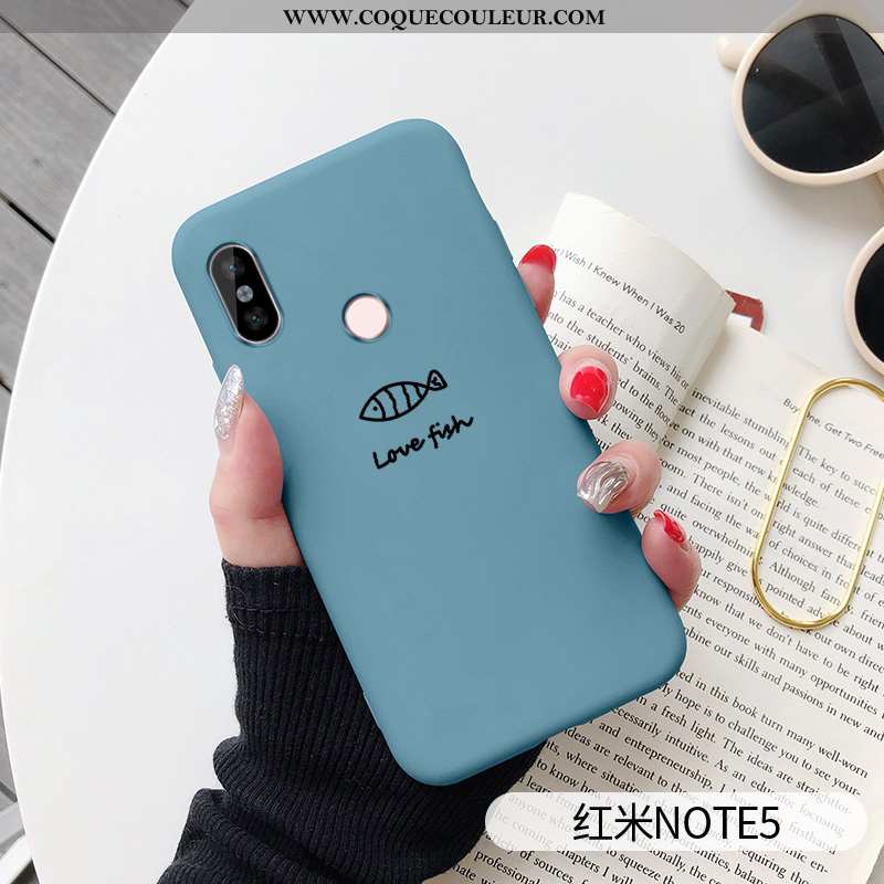 Coque Xiaomi Redmi Note 5 Charmant Bleu Petit, Housse Xiaomi Redmi Note 5 Tendance Protection