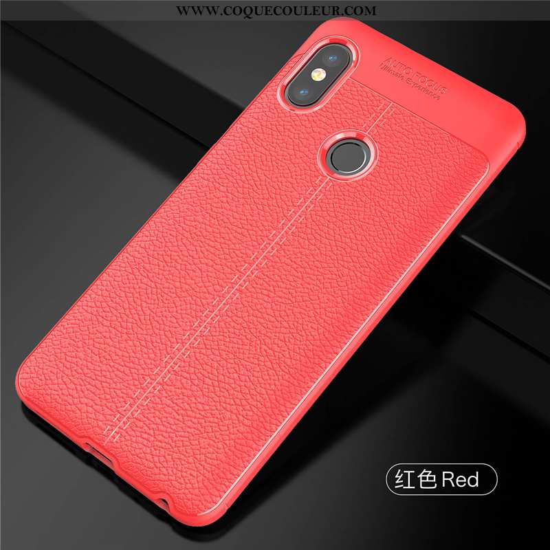 Coque Xiaomi Redmi Note 5 Cuir Luxe Silicone, Housse Xiaomi Redmi Note 5 Modèle Fleurie Petit Rouge