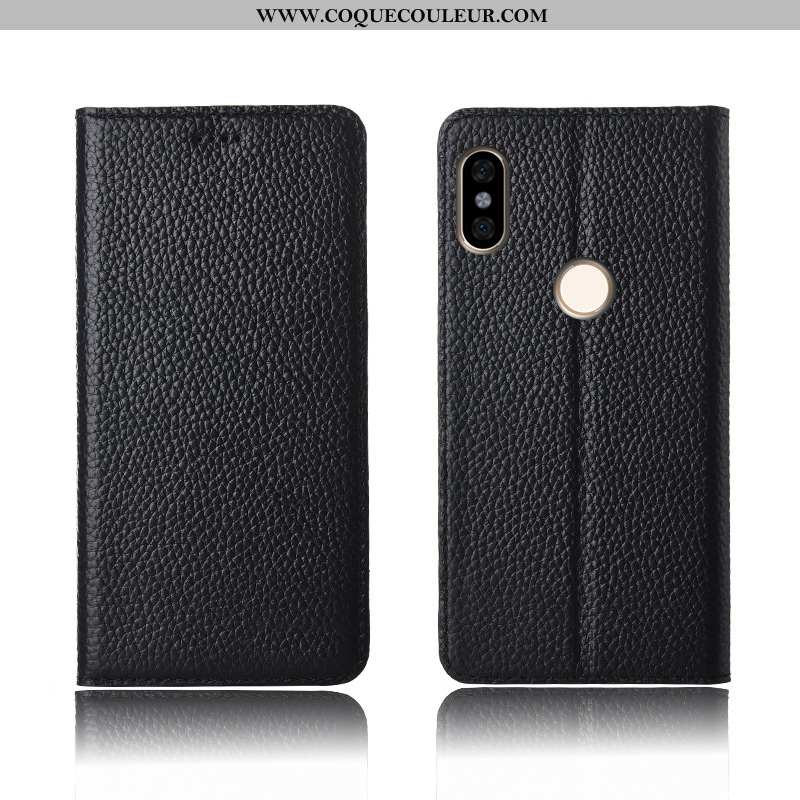 Étui Xiaomi Redmi Note 6 Pro Cuir Véritable Rouge Clamshell, Coque Xiaomi Redmi Note 6 Pro Cuir Nouv