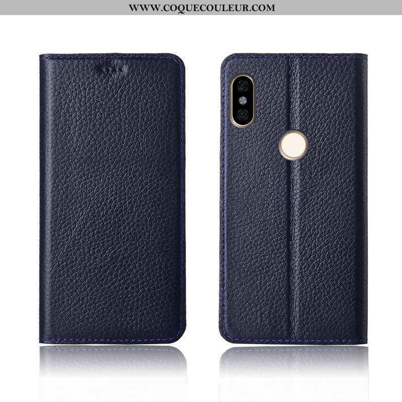 Étui Xiaomi Redmi Note 6 Pro Cuir Véritable Rouge Clamshell, Coque Xiaomi Redmi Note 6 Pro Cuir Nouv