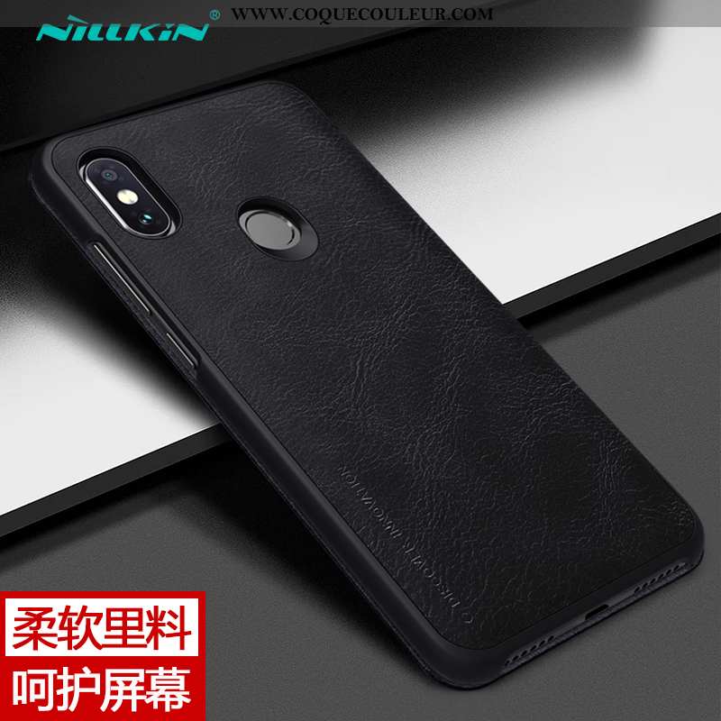 Coque Xiaomi Redmi Note 6 Pro Protection Rouge Carte, Housse Xiaomi Redmi Note 6 Pro Cuir Étui Marro