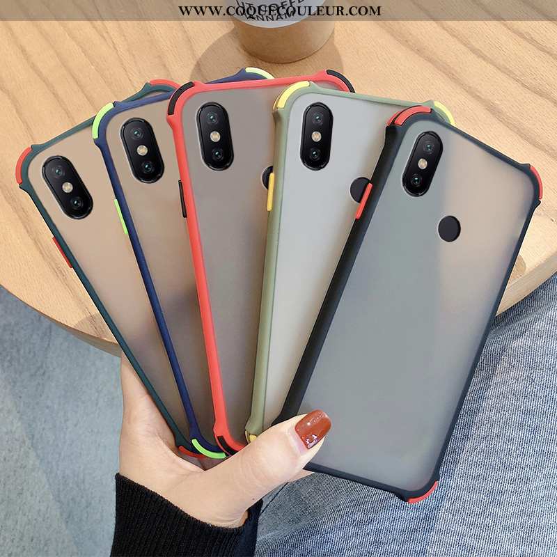 Étui Xiaomi Redmi Note 6 Pro Protection Noir Rouge, Coque Xiaomi Redmi Note 6 Pro Délavé En Daim Dif