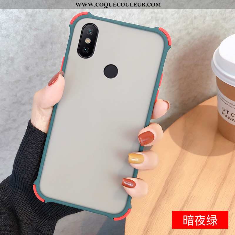 Étui Xiaomi Redmi Note 6 Pro Protection Noir Rouge, Coque Xiaomi Redmi Note 6 Pro Délavé En Daim Dif