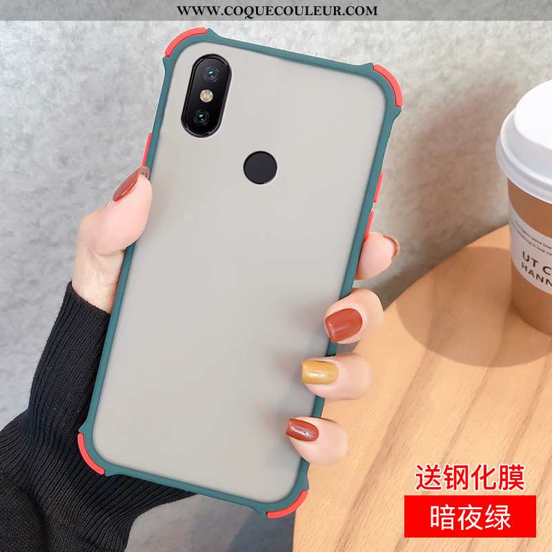 Étui Xiaomi Redmi Note 6 Pro Protection Noir Rouge, Coque Xiaomi Redmi Note 6 Pro Délavé En Daim Dif