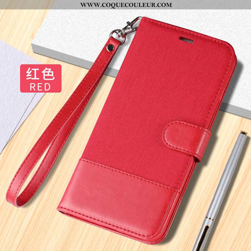 Housse Xiaomi Redmi Note 6 Pro Portefeuille Support Rouge, Étui Xiaomi Redmi Note 6 Pro Cuir Bleu