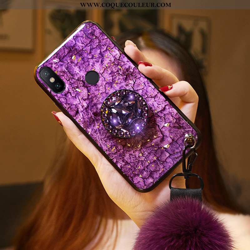 Étui Xiaomi Redmi Note 6 Pro Protection Violet Mode, Coque Xiaomi Redmi Note 6 Pro Personnalité Télé