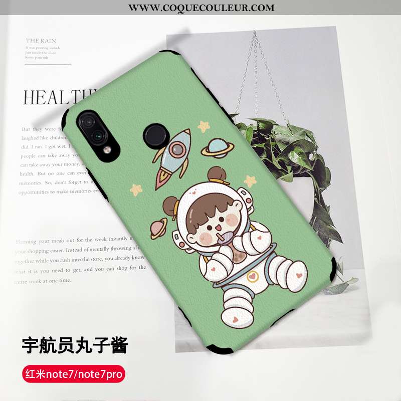 Étui Xiaomi Redmi Note 7 Silicone Soie Mulberry Chat, Coque Xiaomi Redmi Note 7 Protection Cuir Vert