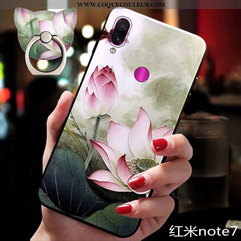 Coque Xiaomi Redmi Note 7 Ornements Suspendus Fluide Doux Vert, Housse Xiaomi Redmi Note 7 Tendance 