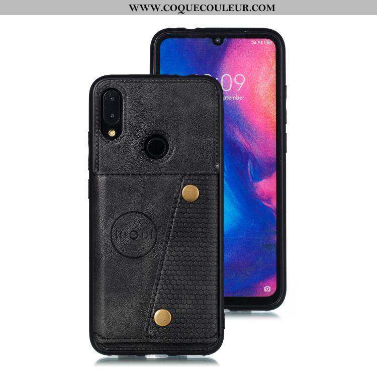 Coque Xiaomi Redmi Note 7 En Silicone Carte Coque, Housse Xiaomi Redmi Note 7 Protection Rouge Noir