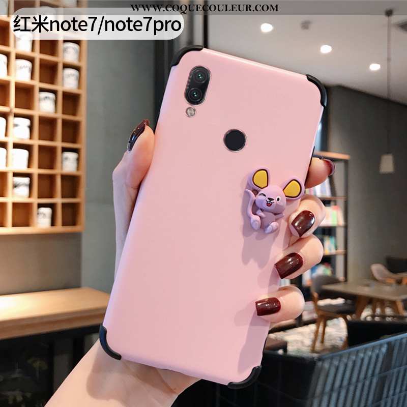 Étui Xiaomi Redmi Note 7 Silicone Bleu Simple, Coque Xiaomi Redmi Note 7 Protection Rouge