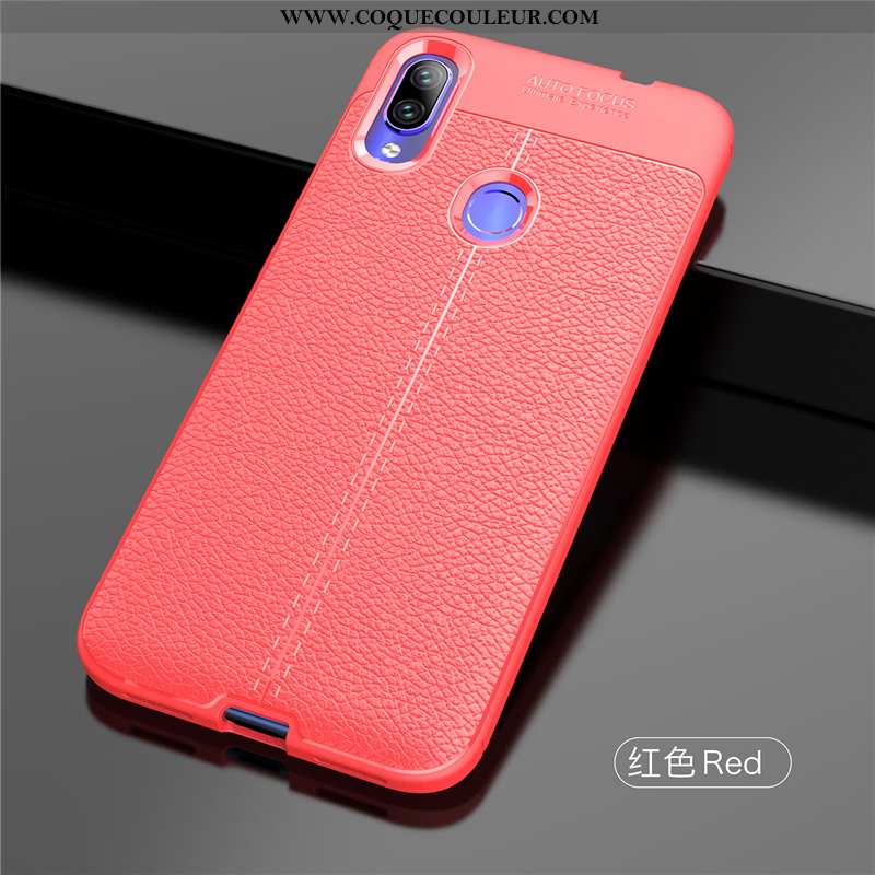 Coque Xiaomi Redmi Note 7 Protection Ultra Rouge, Housse Xiaomi Redmi Note 7 Délavé En Daim Petit Bl