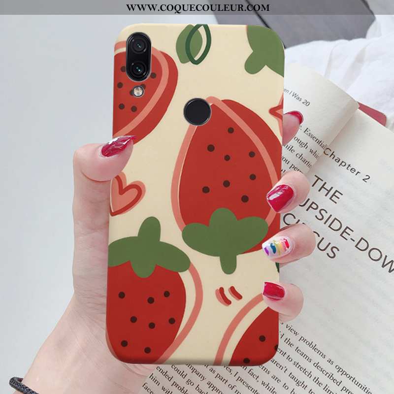 Coque Xiaomi Redmi Note 7 Créatif Fraise Silicone, Housse Xiaomi Redmi Note 7 Fluide Doux Protection