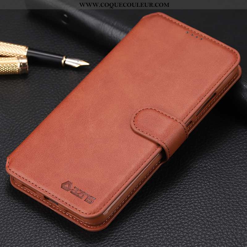 Coque Xiaomi Redmi Note 7 Silicone Fluide Doux, Housse Xiaomi Redmi Note 7 Protection Rouge Marron