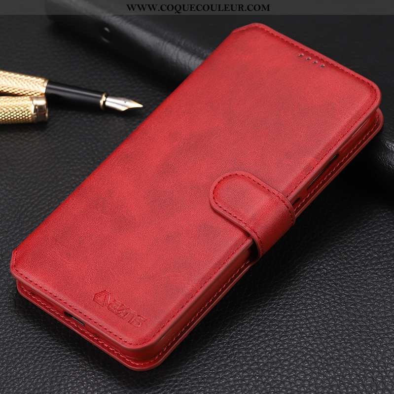 Coque Xiaomi Redmi Note 7 Silicone Fluide Doux, Housse Xiaomi Redmi Note 7 Protection Rouge Marron