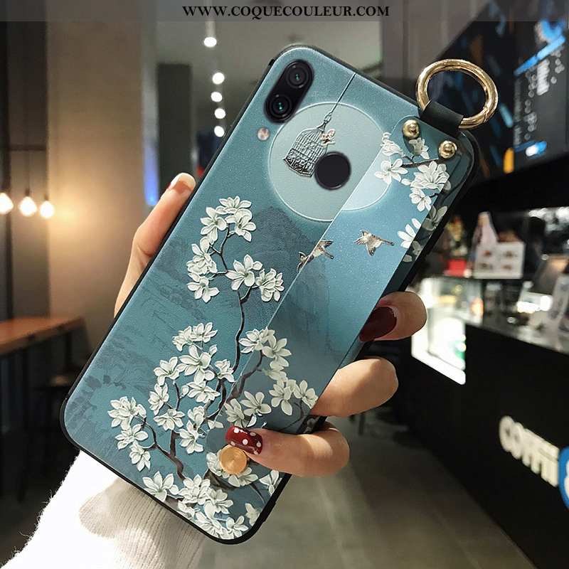 Étui Xiaomi Redmi Note 7 Protection Coque, Coque Xiaomi Redmi Note 7 Silicone Petit Bleu