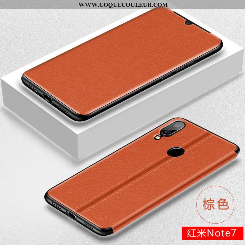 Housse Xiaomi Redmi Note 7 Tendance Rouge Téléphone Portable, Étui Xiaomi Redmi Note 7 Cuir