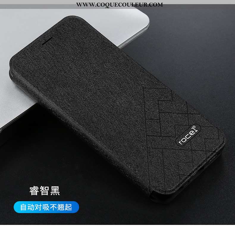 Étui Xiaomi Redmi Note 7 Cuir Noir Housse, Coque Xiaomi Redmi Note 7 Silicone Incassable