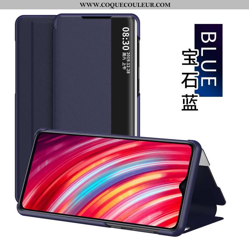 Étui Xiaomi Redmi Note 8 Pro Cuir Business, Coque Xiaomi Redmi Note 8 Pro Protection Housse Rouge