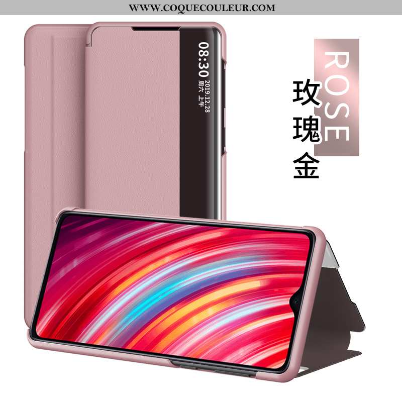 Étui Xiaomi Redmi Note 8 Pro Cuir Business, Coque Xiaomi Redmi Note 8 Pro Protection Housse Rouge