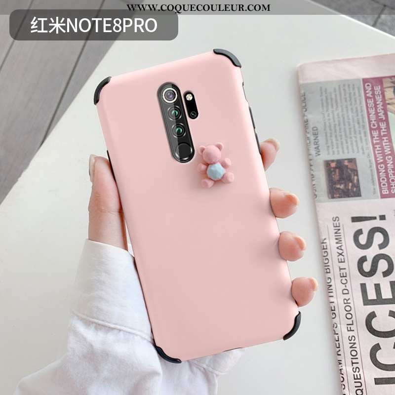 Étui Xiaomi Redmi Note 8 Pro Silicone Rouge Étui, Coque Xiaomi Redmi Note 8 Pro Protection Ours