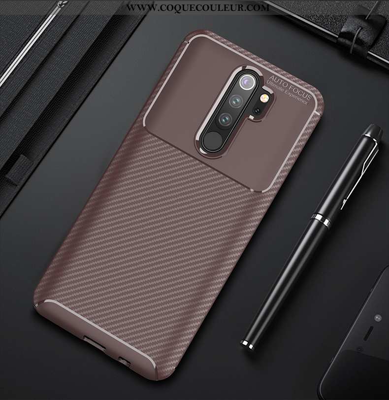 Coque Xiaomi Redmi Note 8 Pro Délavé En Daim Tout Compris Marron, Housse Xiaomi Redmi Note 8 Pro Per