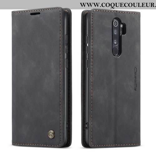 Housse Xiaomi Redmi Note 8 Pro Cuir Coque Clamshell, Étui Xiaomi Redmi Note 8 Pro Fluide Doux Bleu