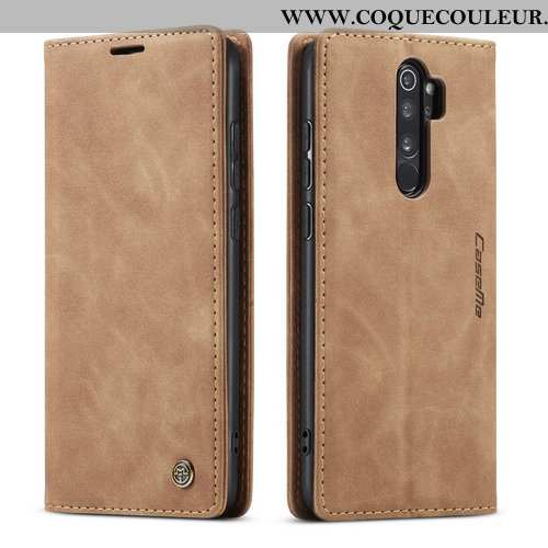 Housse Xiaomi Redmi Note 8 Pro Cuir Coque Clamshell, Étui Xiaomi Redmi Note 8 Pro Fluide Doux Bleu