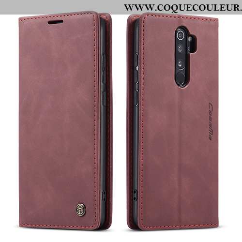 Housse Xiaomi Redmi Note 8 Pro Cuir Coque Clamshell, Étui Xiaomi Redmi Note 8 Pro Fluide Doux Bleu