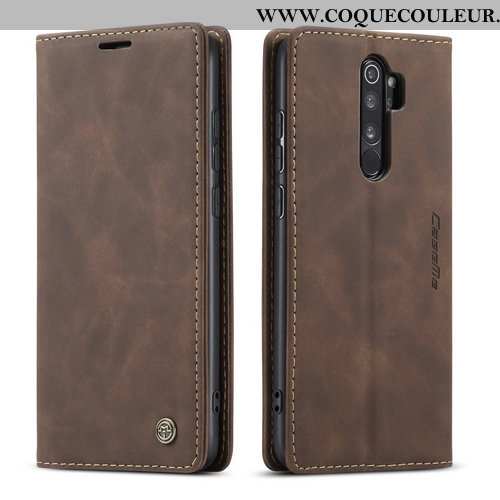 Housse Xiaomi Redmi Note 8 Pro Cuir Coque Clamshell, Étui Xiaomi Redmi Note 8 Pro Fluide Doux Bleu