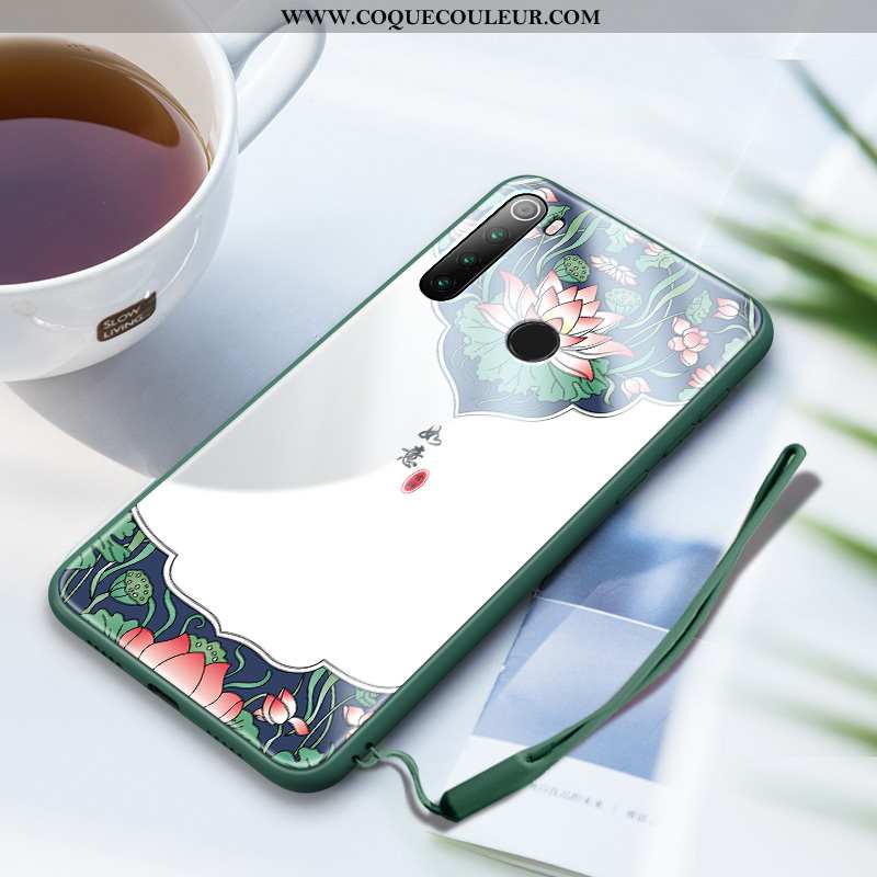 Housse Xiaomi Redmi Note 8t Silicone Verre Étui, Étui Xiaomi Redmi Note 8t Protection Petit Verte