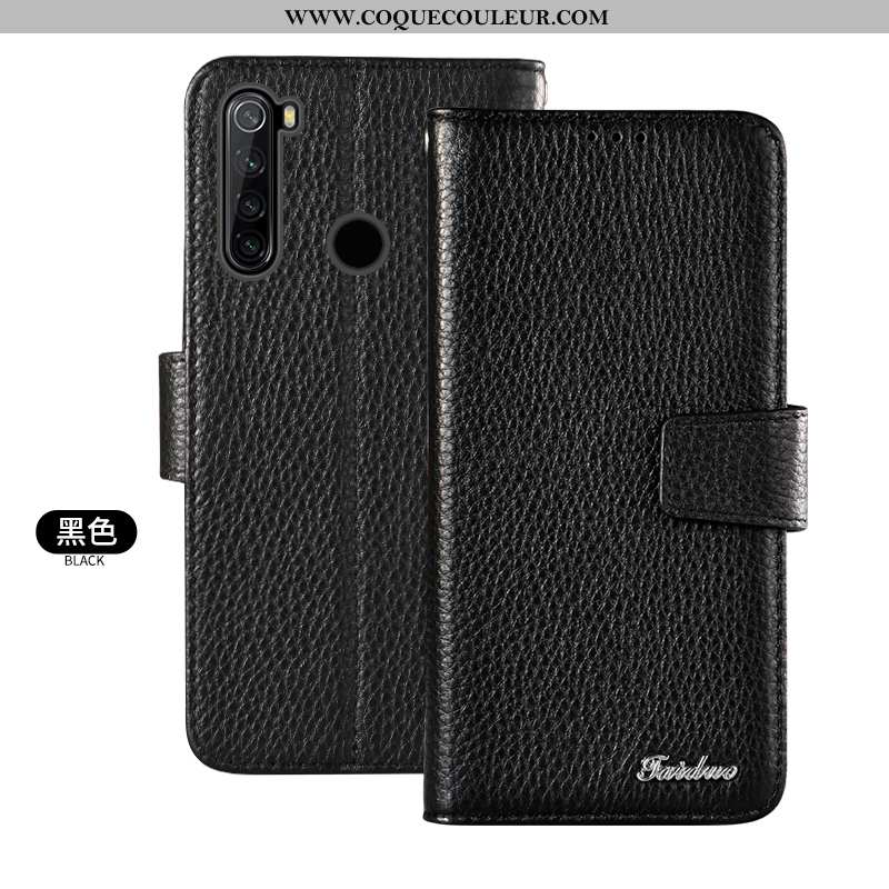 Housse Xiaomi Redmi Note 8t Cuir Véritable Téléphone Portable Carte, Étui Xiaomi Redmi Note 8t Prote