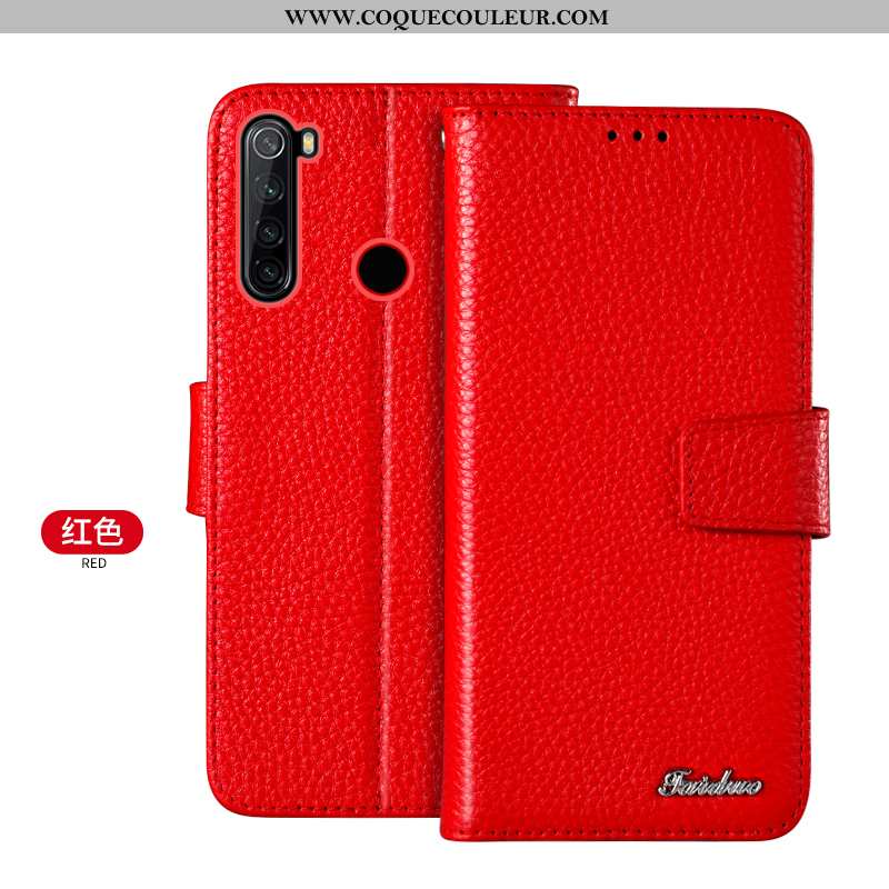 Housse Xiaomi Redmi Note 8t Cuir Véritable Téléphone Portable Carte, Étui Xiaomi Redmi Note 8t Prote