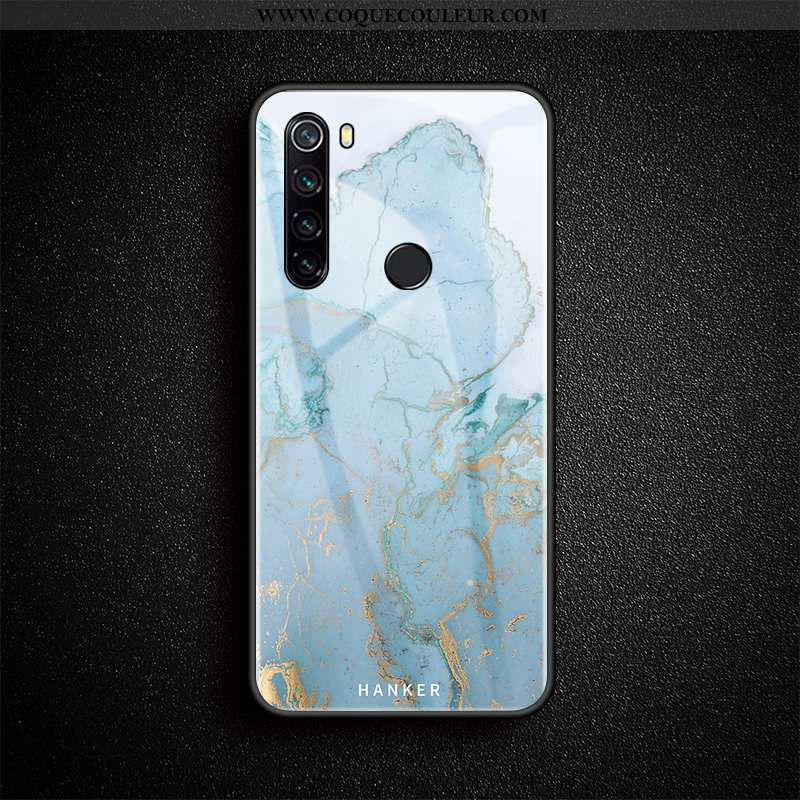 Coque Xiaomi Redmi Note 8t Verre Nouveau, Housse Xiaomi Redmi Note 8t Fluide Doux Rouge Bleu