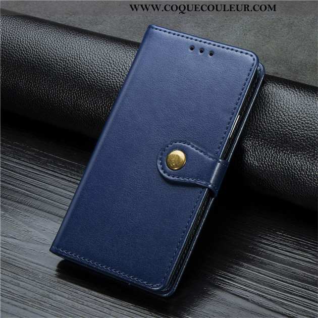 Coque Xiaomi Redmi Note 9 Pro Cuir Petit Bleu Marin, Housse Xiaomi Redmi Note 9 Pro Rouge Bleu Foncé