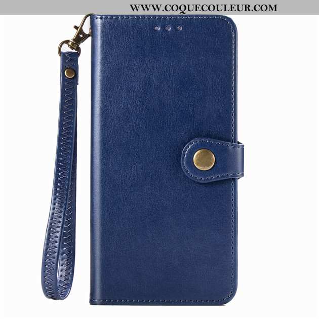 Coque Xiaomi Redmi Note 9 Pro Cuir Petit Bleu Marin, Housse Xiaomi Redmi Note 9 Pro Rouge Bleu Foncé