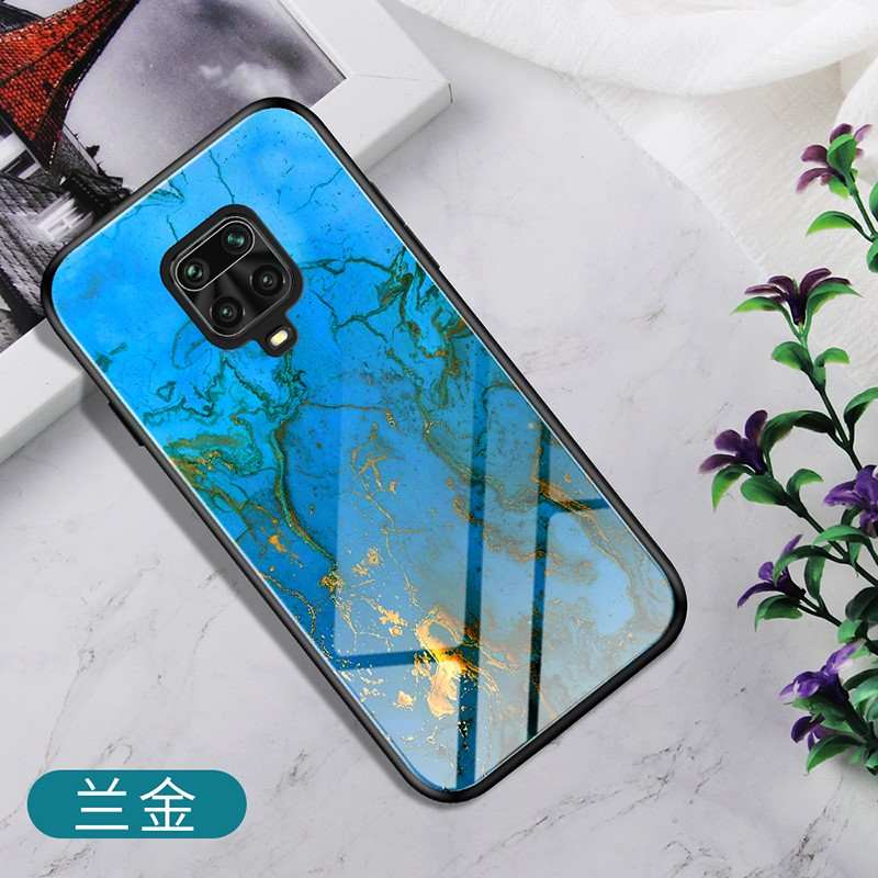 Coque Xiaomi Redmi Note 9 Pro Verre Rouge, Housse Xiaomi Redmi Note 9 Pro Personnalité Dégradé Bleu