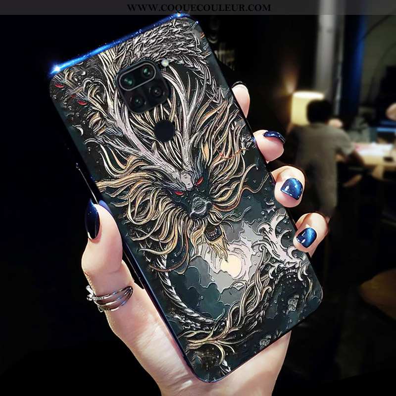 Coque Xiaomi Redmi Note 9 Créatif Fluide Doux Étui, Housse Xiaomi Redmi Note 9 Ultra Nouveau Noir