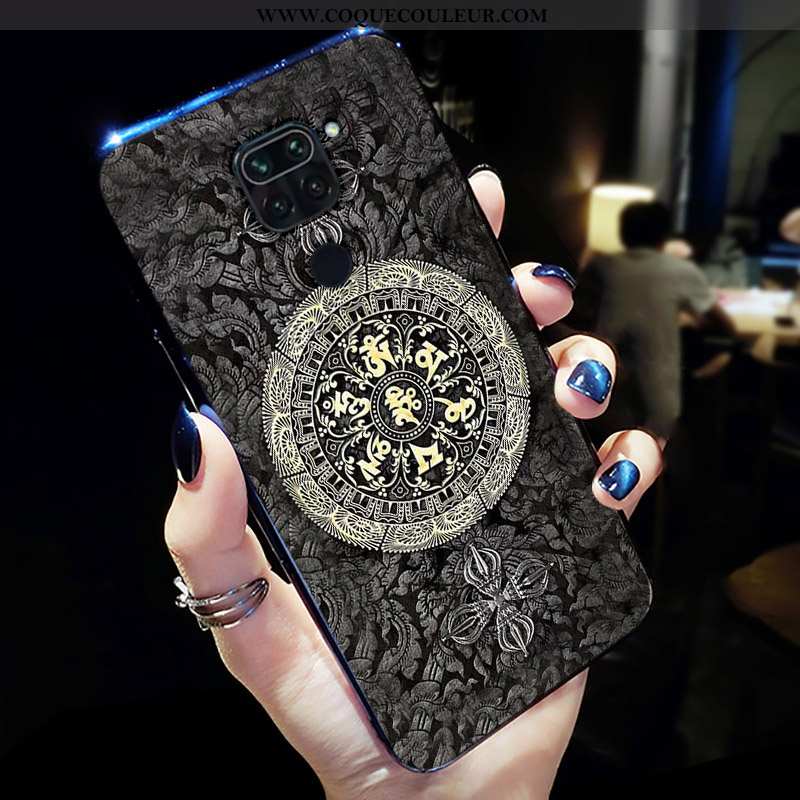 Coque Xiaomi Redmi Note 9 Créatif Fluide Doux Étui, Housse Xiaomi Redmi Note 9 Ultra Nouveau Noir