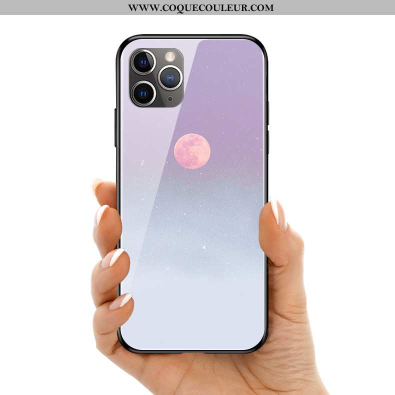 Étui iPhone 11 Pro Max Verre Clair, Coque iPhone 11 Pro Max Silicone Violet