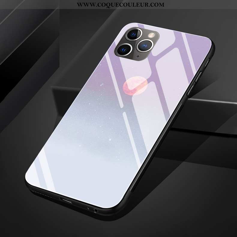 Étui iPhone 11 Pro Max Verre Clair, Coque iPhone 11 Pro Max Silicone Violet