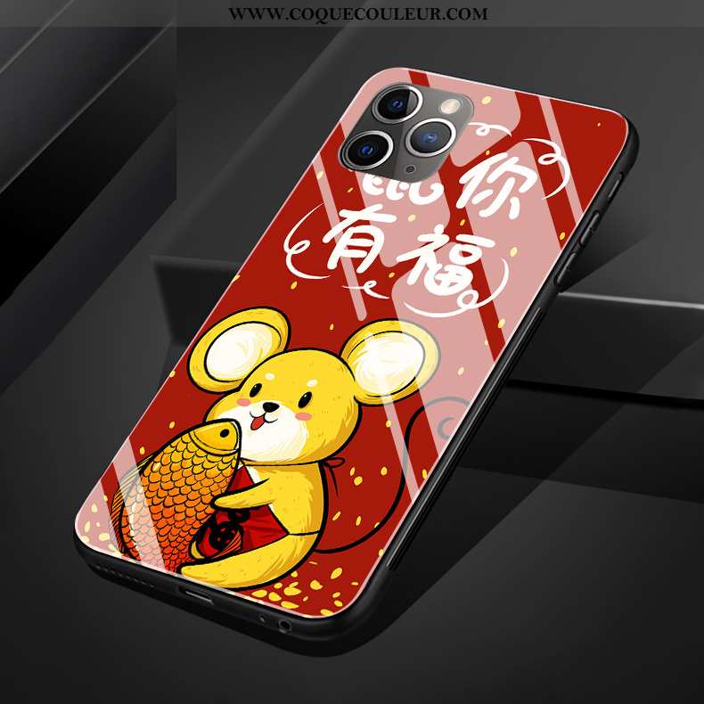 Housse iPhone 11 Pro Max Verre Coque Dessin Animé, Étui iPhone 11 Pro Max Créatif Téléphone Portable