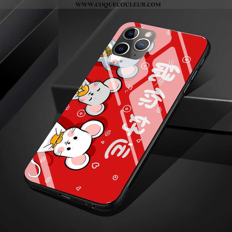 Housse iPhone 11 Pro Max Verre Coque Dessin Animé, Étui iPhone 11 Pro Max Créatif Téléphone Portable